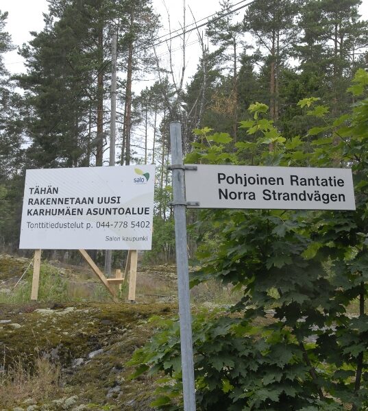 Osa Karhumäen asuntoalueelle muuttavista saa osoitteekseen Pohjoisen Rantatien.