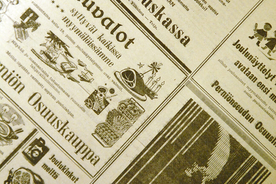 Näin ilmoitettiin joulun tulosta kauppoihin lehdessä 50 vuotta sitten.