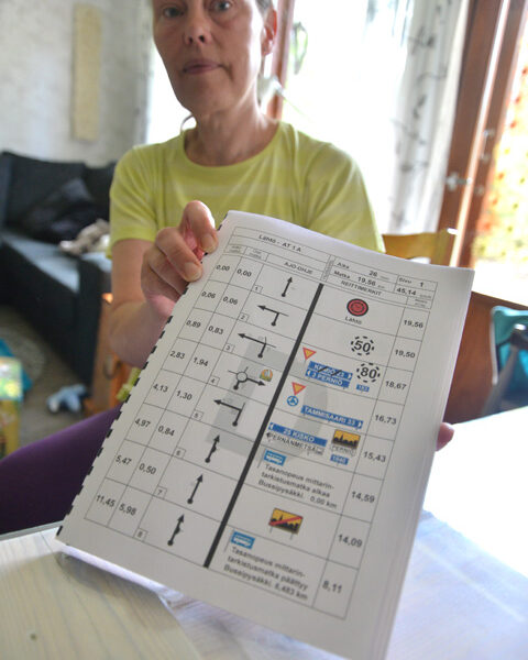 Tiekirja on kuin kartta, mutta toisin kerrottuna; siinä ovat listattuna mutkat, risteykset, mäet ja muu tietämisen arvoinen asia reitiltä. Paula Haakanen esittelee viime vuoden Teijo-Talot-rallin tiekirjaa.