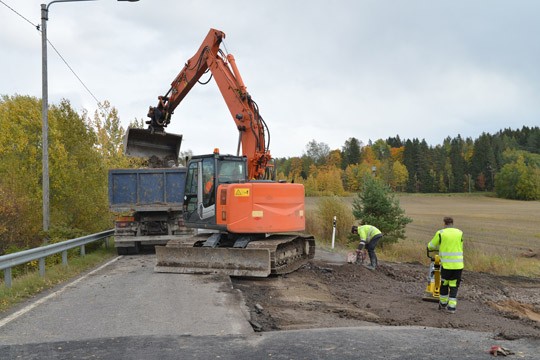 Kaivantoa tärytettiin tasaiseksi tiistaina puoliltapäivin.