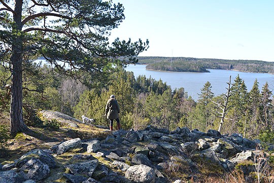 Viikinkivuorelta aukeaa komea näköala kohti Kemiönsaarta.